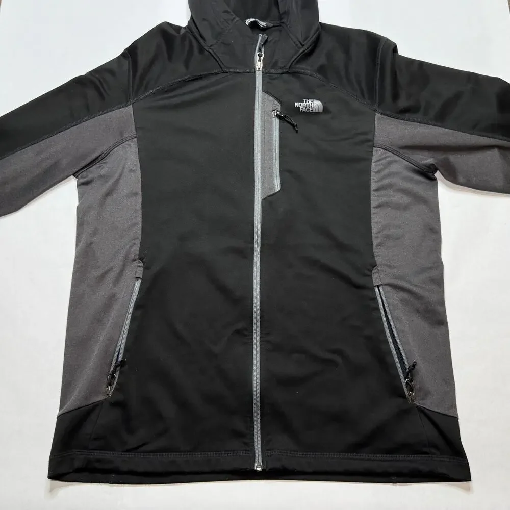 Men's The North Face Black/Grey full zip fleece hoodie size Large